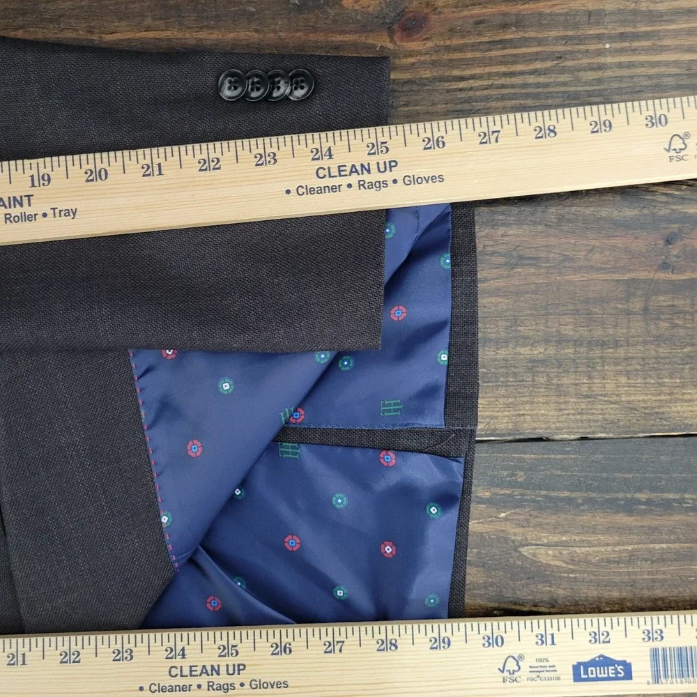 Tommy‎ Hilfiger Men's Sport Coat Blazer Two Button Dark Brown Poly Blend 40R